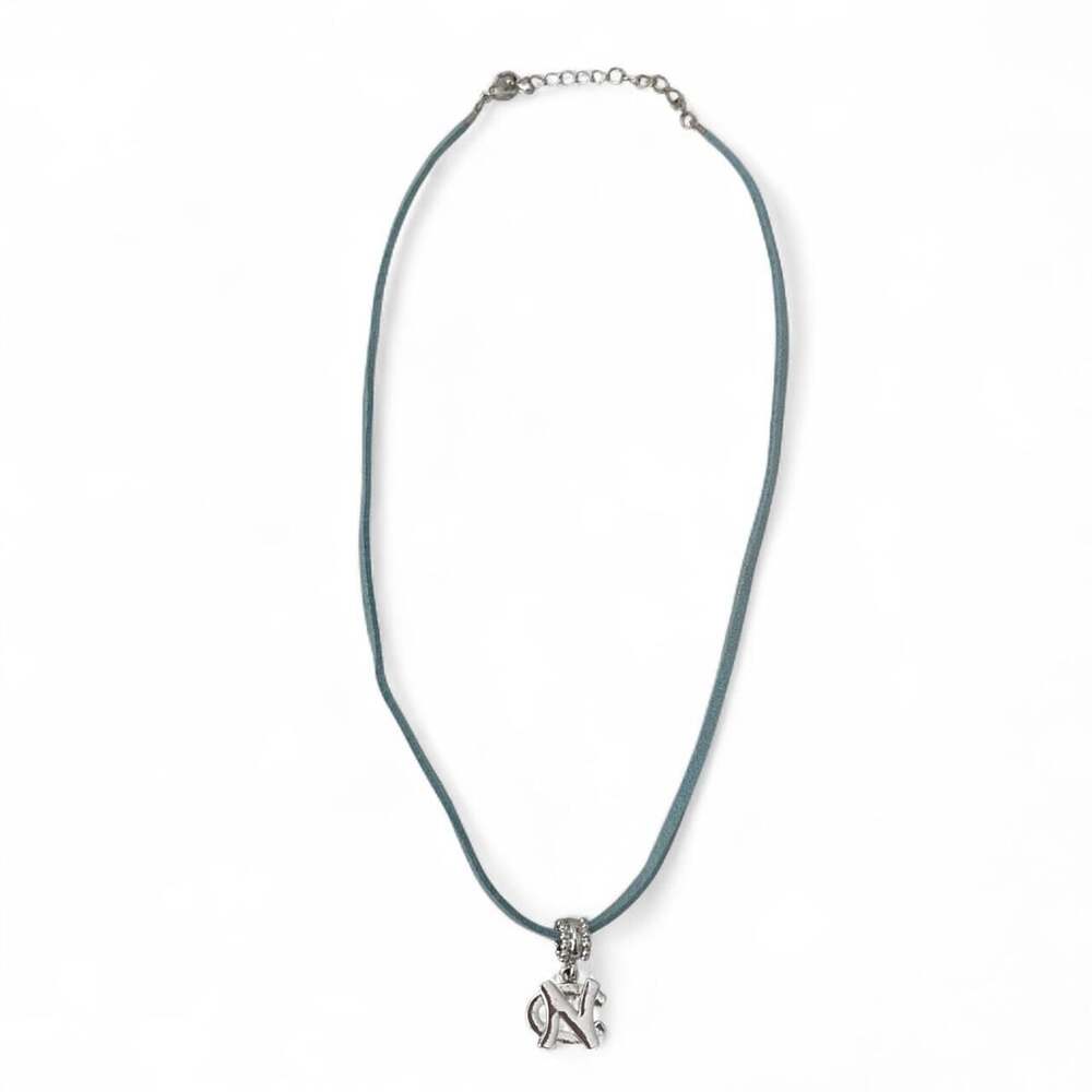 UNC Tar Heels Silver NC Logo Suede Cord Necklace